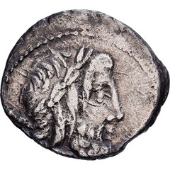 [#1545302] Roman Republic, Rubria, Denarius, 87 BC, Rome, Silver, AU(50-53), Cra
