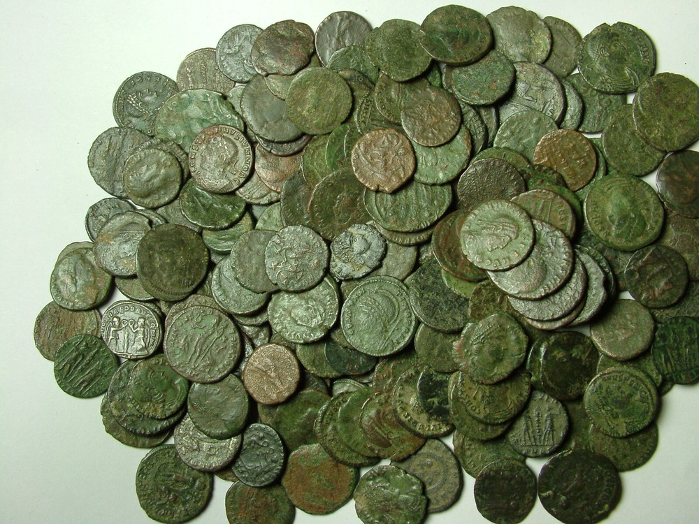 Random Lot 4 genuine Ancient Roman coins Constantine Licinius Constantius Valens