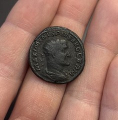 Emperor MAXIMINUS THRAX Ancient Roman Coin Dupondius 236AD STANDARDS -RIC82 8.6g