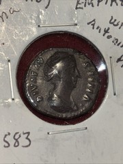 147 AD Ancient Roman Silver Denarius – DIVA FAUSTINA Sr. Wife Of Antoninus Pius