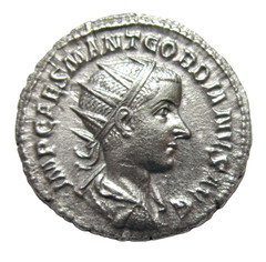 SILVER ANTONINIANUS. GORDIAN III, 238-244 AD. ANTIOCH, C. 239 AD. VERY RARE TYPE