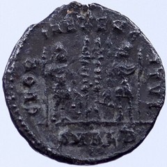 CONSTANTIUS II 333 AD Antioch Ancient Old Roman Coin WAR LEGION SOLDIERS i119116