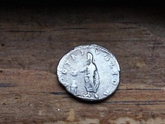RARE FRAMED WOOD MATTED SILVER ROMAN EMPEROR SEPTIMIUS SEVERUS COIN BLACK CAESAR