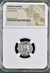 Emperor Commodus Silver Denarius NGC Genuine Ancient Roman Coin 177-192AD