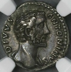 161 NGC XF Antoninus Pius Roman Emp Denarius Posthumous Altar 4/5 5/5 (21082701C