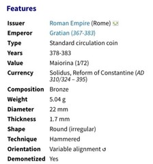 Authentic Ancient Roman Coin 378-383 AD Gratianus, 1600 Year Old Kneeling Female