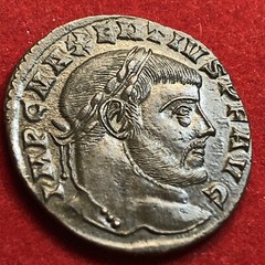 Maxentius. AD 307-312. Æ Follis, Roma In Hexastyle Temple