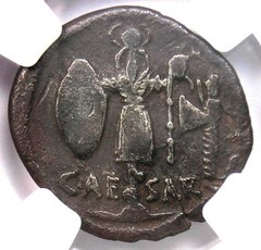 Julius Caesar AR Denarius Roman Coin (48 BC, Female Head) – Certified NGC Fine