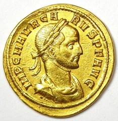 Carus AV Aureus Gold Roman Coin 282-283 AD – Good VF / XF – NGC Repaired Tag