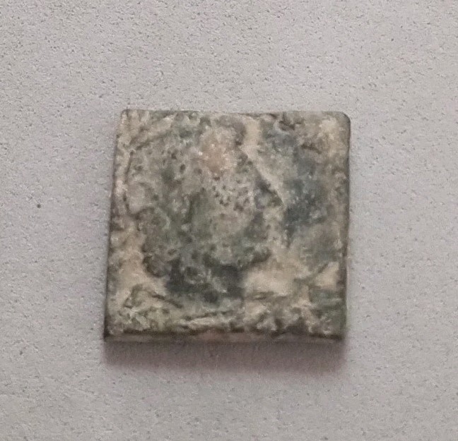 VALENS Æ Follis cut down to a scale weight in antiquity after 364-378 AD.