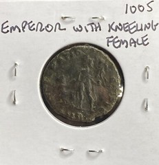 Authentic Ancient Roman Coin 378-383AD Gratianus 1600 Year Old Kneeling Female