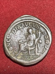 ORBIANA wife of SEVERUS ALEXANDER 225AD Rome Sestertius Roman Rev Concordia