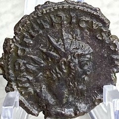 Ancient Roman Coin Emperor Tetricus 274AD Virtus Aug Soldier with Shield & Spear