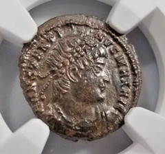 Constantine I Roman Empire BI Nummus AE3/4 NGC AU Ancient Epfig Hoard Pedigree