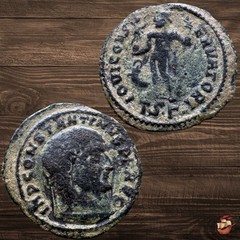 Byzantine Follis Coin – Constantine I – IOVI CONSERVATORI Thessalonika #t595