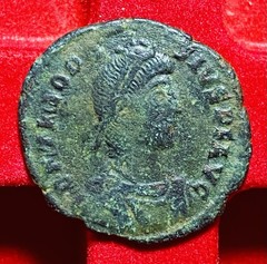 Theodosius I AE Majorina Rome AD 379-383, REPARATIO REIPVB, ROMA TERTIA,RARE, VG