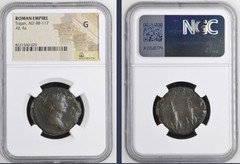 Emperor Trajan Graded Ancient Roman Coin 98-117AD NGC Genuine Certified As Rome