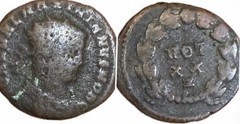 Rare Maximianus AE Radiate Fraction. AD 299 VOT XX Z