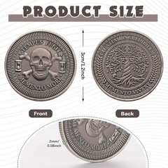 5 Stunning Memento Mori Coins with Skull and Tree Design – Thoughtful Gifts