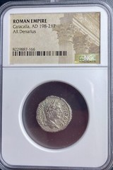 NGC Emperor Caracalla 198-217AD Ancient Roman Denarius Coin Genuine Nice Details