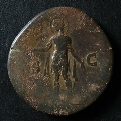 Antoninus Pius Sestertius 146 radiate nimbus Rome RIC 765 Sesterce