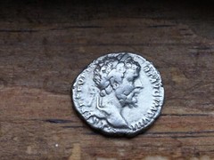 RARE FRAMED WOOD MATTED SILVER ROMAN EMPEROR SEPTIMIUS SEVERUS COIN BLACK CAESAR