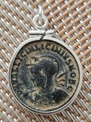 Authentic Ancient Coin of Roman Caesar Licinius II 925 Sterling Silver Pendant