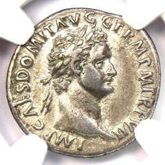 Domitian AR Denarius Silver Roman Rare Coin 81-96 AD – Certified NGC XF (EF)