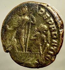 Ancient Roman Coin Emperor Constans on Galley Victory Steering 342-348AD Genuine