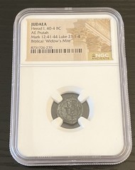 Judaea Widow’s Mite Herod I AE Prutah Coin (40-4 BC) NGC Certified