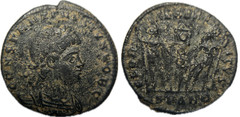Constantine II as Caesar AE4 | Antiohch Mint | Rv. Soldiers & Standard | 15mm