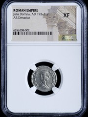 JULIJA DOMNA NGC XF ROMAN COINS, AD 193-217. AR Denarius. A937