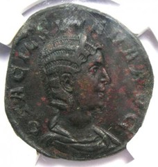 Otacilia Severa AE Sestertius Copper Roman Coin 244-249 AD – Certified NGC AU