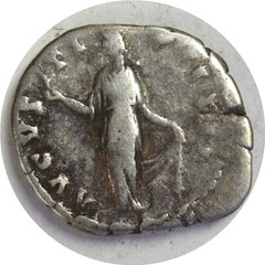 161-180 AD Roman Faustina II Wife Of Marcus Aurelius Spes Silver Denarius