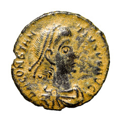 None Online w Star Constantius II Half Follis Soldier Spearing Fallen Horseman