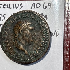 vitellius Ad69 Ae As “Paduan” After Giovani Cavino Rev Pax Augusti Scarce Piece