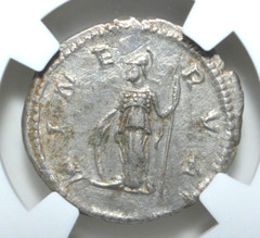 GETA, AD 209-211, AR DENARIUS, NGC CERTIFIED,—113—
