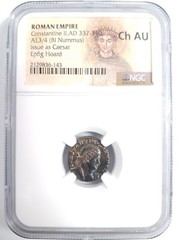 Constantine II Roman Empire BI Nummus AE3/4 NGC Ch AU Ancient Epfig Hoard Caesar