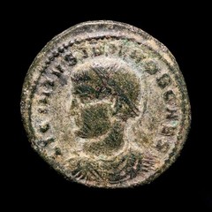 *Lucernae* Crispus 316-326 AD Follis VOT V in wreath TSЄVI Thessalonica 320 AD