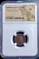 Ancient Roman Coin Emperor Tetricus Beautiful NGC Graded 271-274AD Dbl Denarius