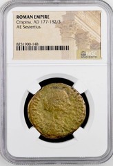 Roman Empress Crispina Sestertius NGC Genuine Ancient Coin 177-183AD Scarce Type