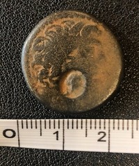 Cleopatra Tetrachalkon Counter Stamp Bronze ORIGINAL Ancient Antioch Roman Coin