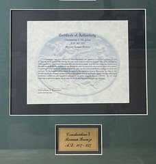Constantine the Great Ancient Bronze Coin Framed w/ COA – 19.5” x 15.5”