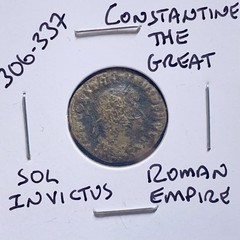 Emperor Constantine The Great Genuine Ancient Roman Coin 306-337AD Sol Invictus
