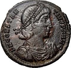 Constantius II (337-361), Æ, Constantinople, 351-5. Spearing Barbarian Large