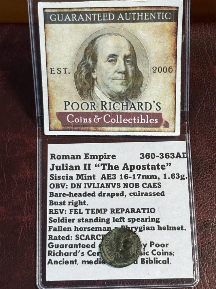Rome Julian II “the Apostate” 360-363 AD Tried to Revert Empire to Paganism CB67
