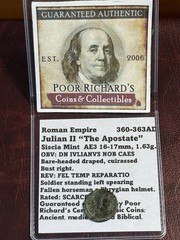 Rome Julian II “the Apostate” 360-363 AD Tried to Revert Empire to Paganism CB67