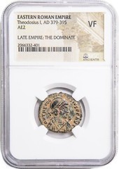 NGC VF Roman AE2 of Theodosius I AD379 – 395 VERY FINE NGC Ancients Certified