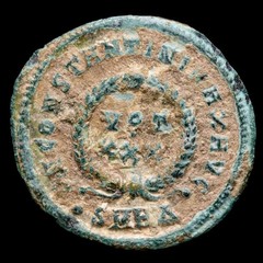 *Lucernae* Constantine I follis VOT XXX // •SMHA Heraclea 327-329