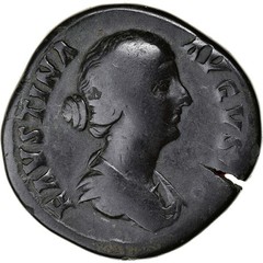 [#909455] Coin, Faustina II, Sestertius, 161-176, Rome, VF, Bronze, RIC:1635